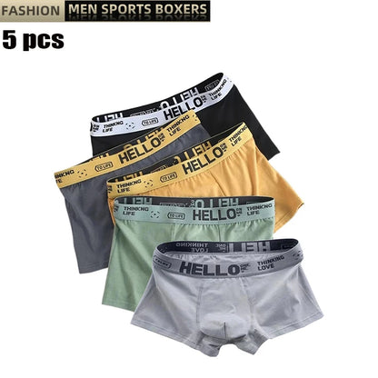 5Pcs Mens Underwear Male Boxers Sexy Underpants Comfortable Breathable Underwear Boxer shorts Men