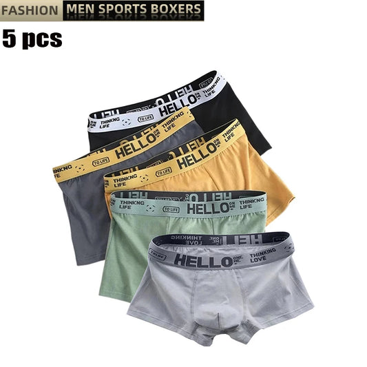 5Pcs Mens Underwear Male Boxers Sexy Underpants Comfortable Breathable Underwear Boxer shorts Men
