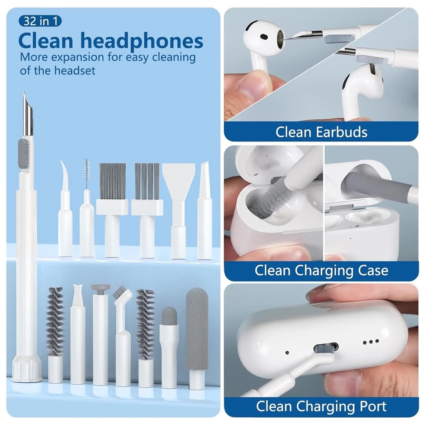 20/32-in-1 Precision Deep Cleaning Kit for Phone Ports, AirPods, Keyboard & Keycaps