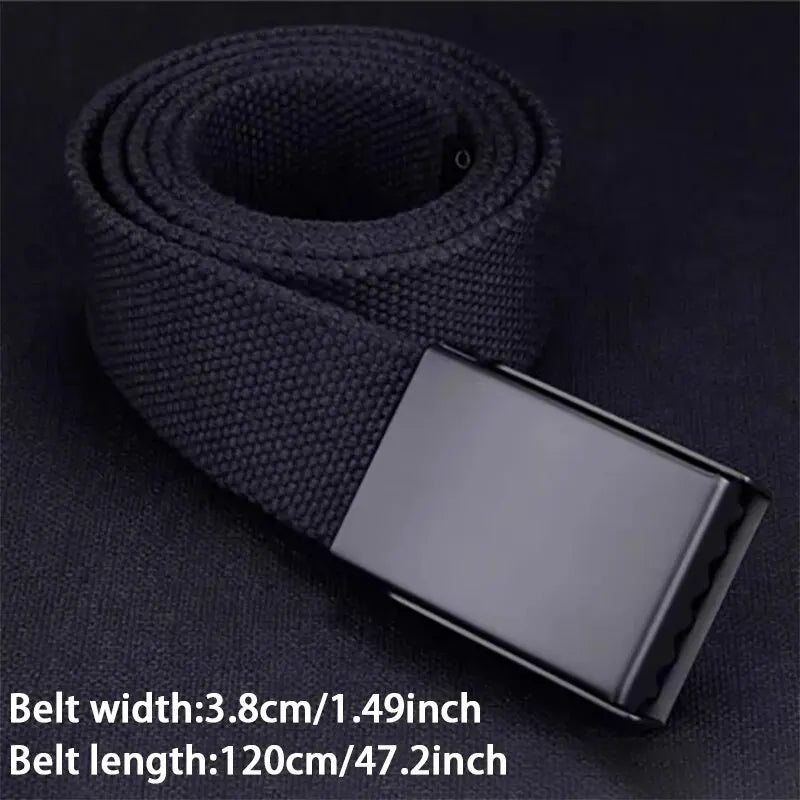 Unisex Canvas Belt – Adjustable Breathable Tactical Waist Belt for Jeans and Trousers