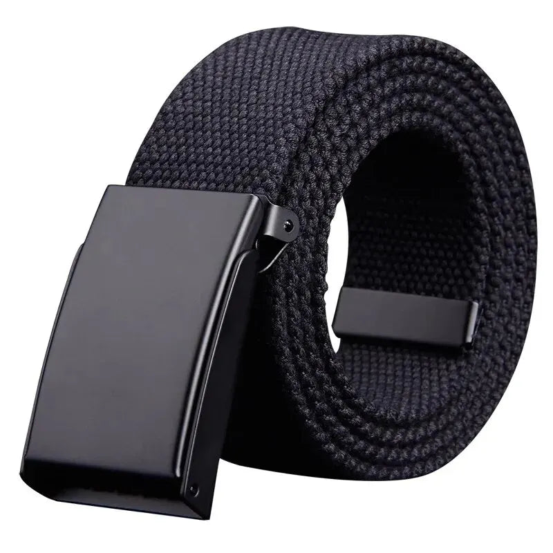 Unisex Canvas Belt – Adjustable Breathable Tactical Waist Belt for Jeans and Trousers