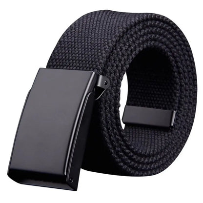 Unisex Canvas Belt – Adjustable Breathable Tactical Waist Belt for Jeans and Trousers
