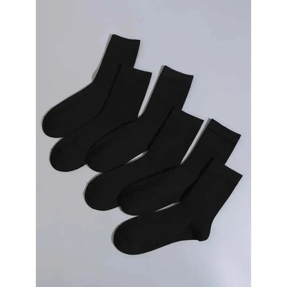 Men’s Classic Mid-Length Black Socks 6-Pair Set