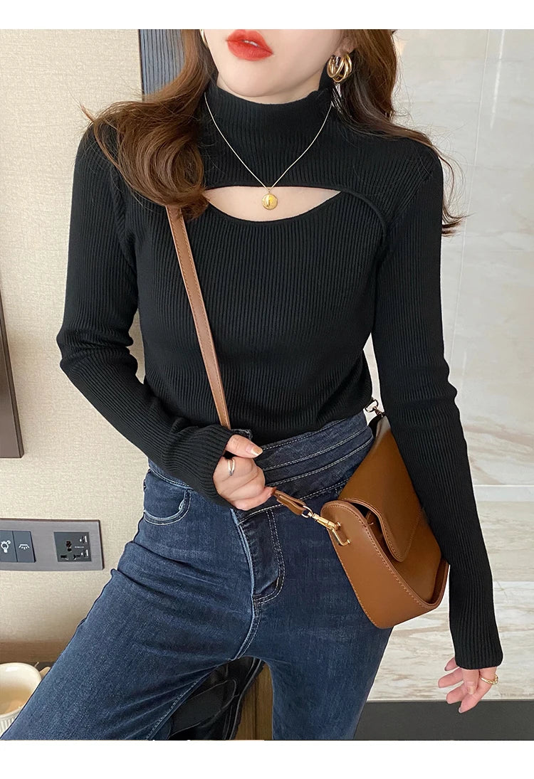 Turtleneck Knitted Women Sweater