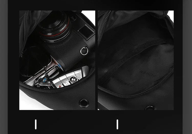 Lightweight Men's Nylon Chest Bag Crossbody Sling for Outdoor Sports & Daily Commute