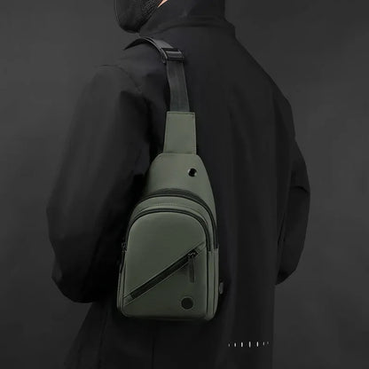 Lightweight Men's Nylon Chest Bag Crossbody Sling for Outdoor Sports & Daily Commute