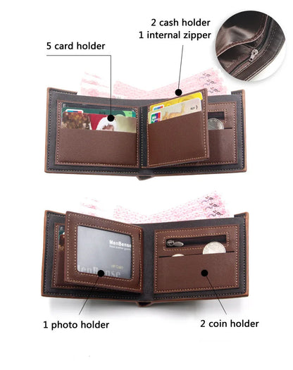 Short Men’s Slim Wallet – Coin & Card Holder