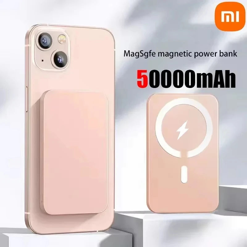 Xiaomi 500000mAh Magnetic Wireless Power Bank PD 20W Fast Charger Portable External Battery Pack For iPhone Samsung Huawei 2025