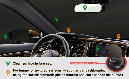 吸盤式マグネットスマホホルダー – 車用360°回転可能