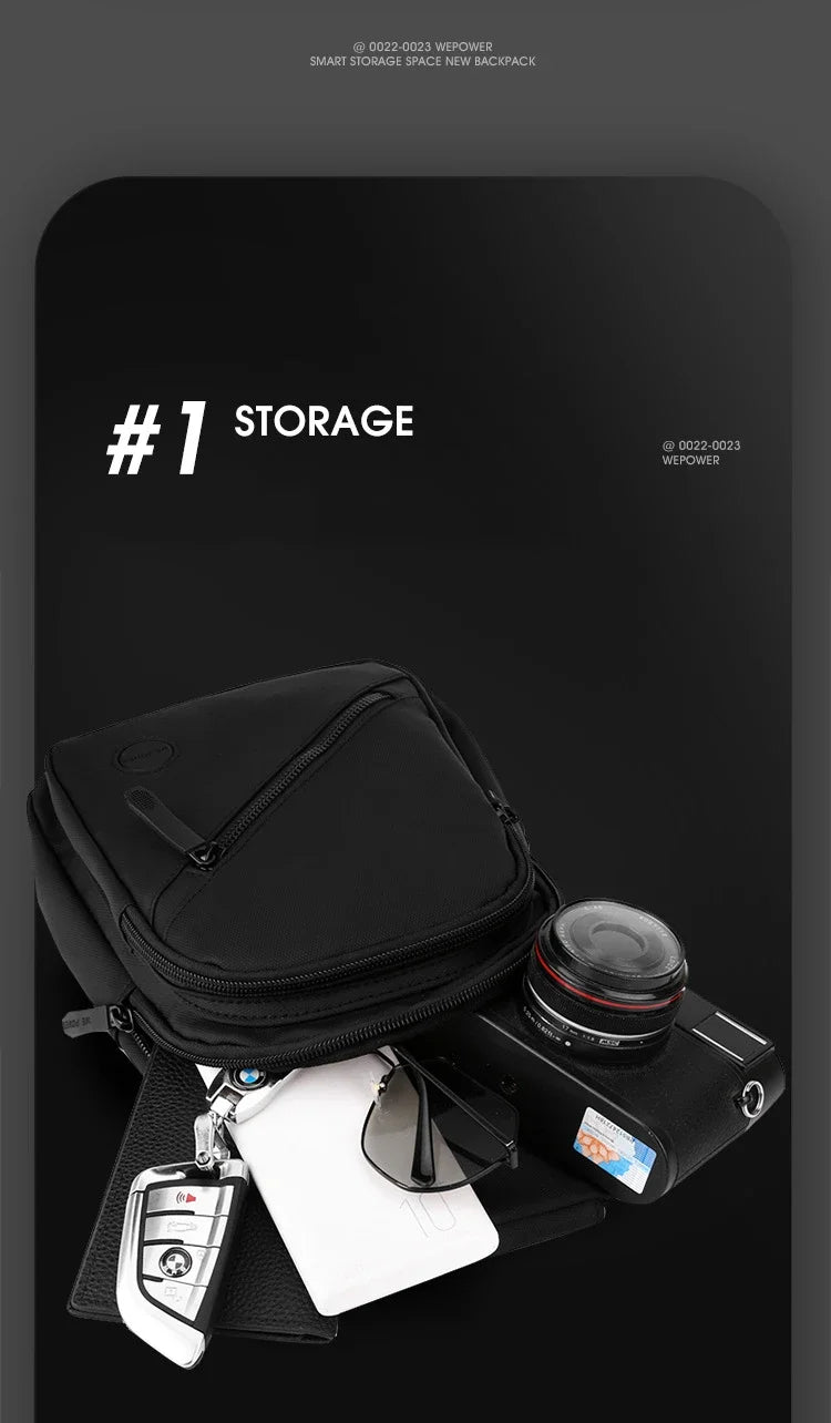 Lightweight Men's Nylon Chest Bag Crossbody Sling for Outdoor Sports & Daily Commute