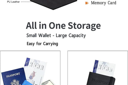 Passport Holder Travel Wallet – PU Leather Passport Cover with RFID Protection for Men and Women