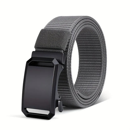 Men’s Tactical Canvas Belt – Automatic Buckle Adjustable Outdoor and Workwear Waist Strap