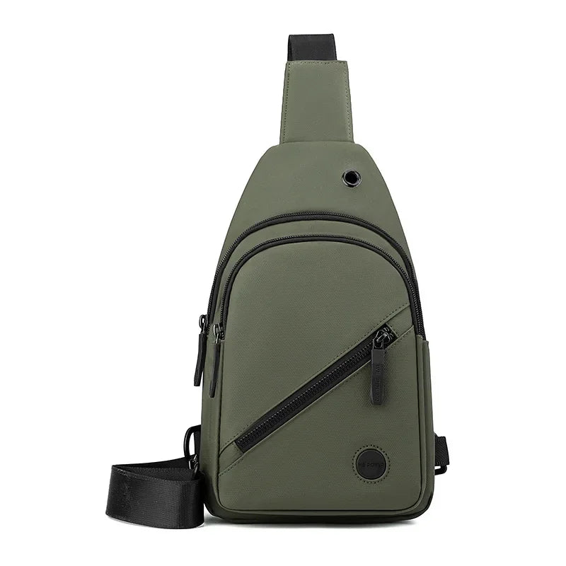 Lightweight Men's Nylon Chest Bag Crossbody Sling for Outdoor Sports & Daily Commute