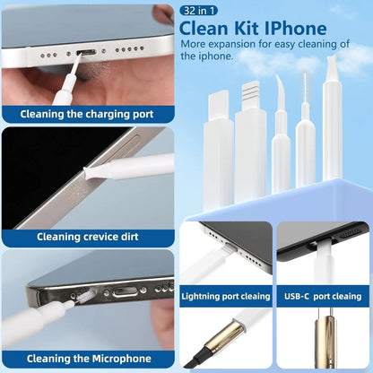 20/32-in-1 Precision Deep Cleaning Kit for Phone Ports, AirPods, Keyboard & Keycaps