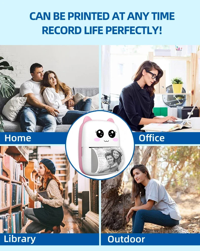 Mini Cat Printer – Wireless Bluetooth Photo Printing