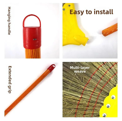 Hair-Resistant Natural Millet Broom for Home and Courtyard Cleaning